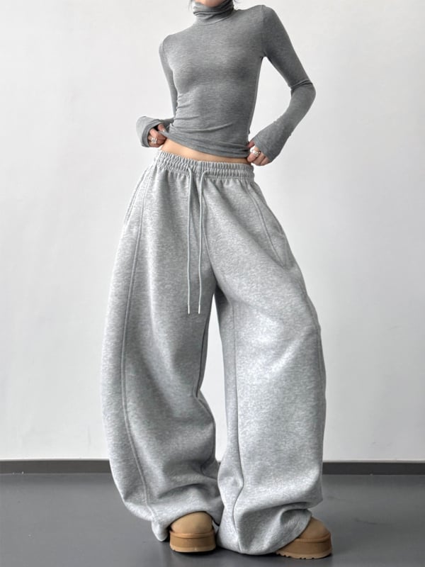 Pantaloni din denim, croială largă pentru femei, talie înaltă, stil urban lejer, lungi – HZR610