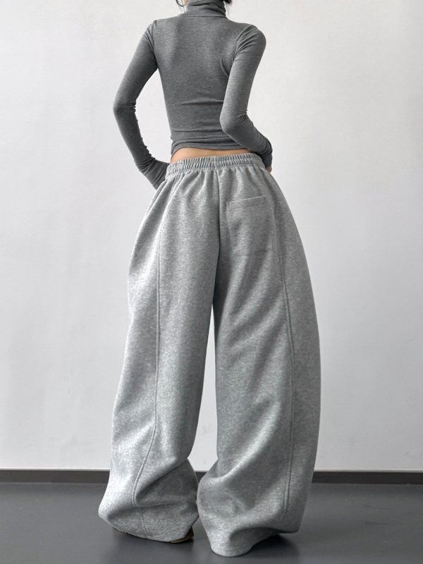 Pantaloni din denim, croială largă pentru femei, talie înaltă, stil urban lejer, lungi – HZR610