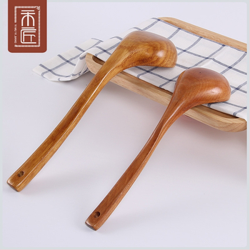 Japanski stil drvena jušna žlica s dugim drškom, drveni materijal, prilagodba dostupna, privatna oznaka dostupna