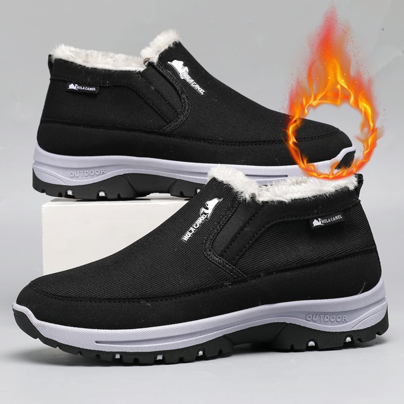 Vyriški žieminiai sniego batai, su priešslidimu, šilta įdaila, medvilninis viršus, patvari gumos padas