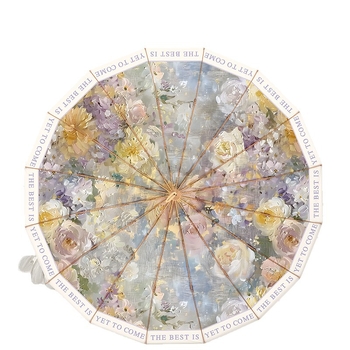 16-ребърно усилен чадър в китайски стил за слънце и дъжд, UV защита над 50, сгъваем, алуминиеви спици