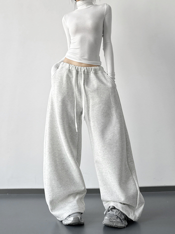 Ženske široke traper hlače, visoki struk, duge, casual gradski stil