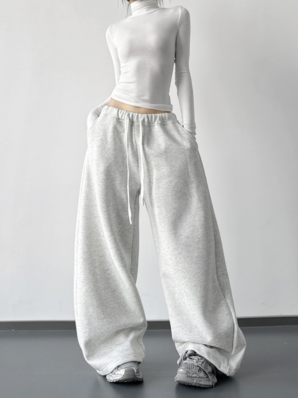 Ženske široke traper hlače, visoki struk, duge, casual gradski stil