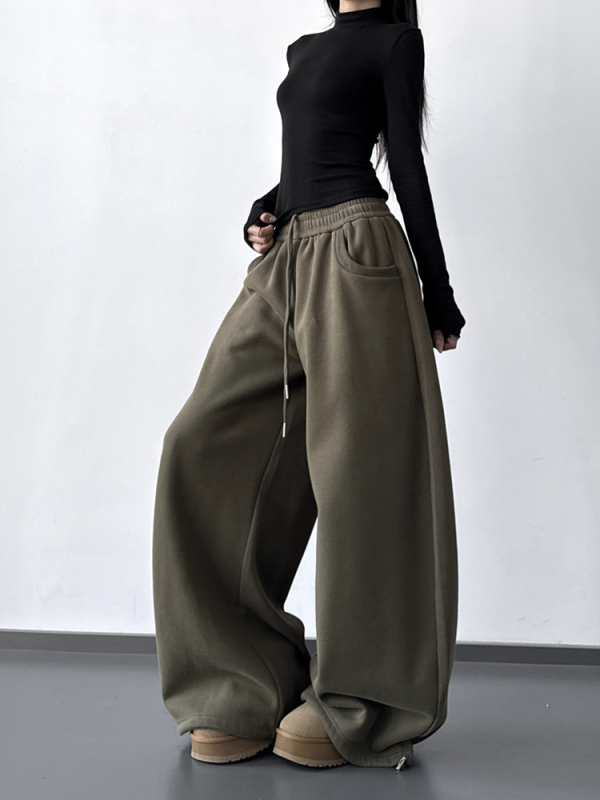 Naiste denim teksapüksid fleece voodriga, sirge lõige, kõrge vöökoht, pikad, talve 2025