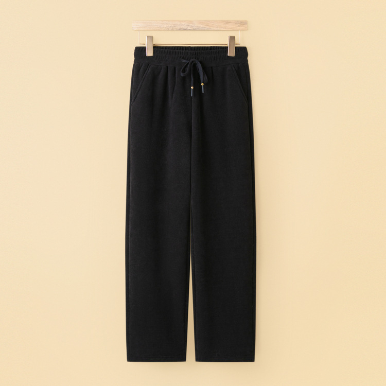 Дамски панталони с поларена подплата за зимата, свободна кройка, дълги, средна дебелина, лека еластичност