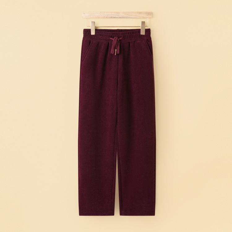 Дамски панталони с поларена подплата за зимата, свободна кройка, дълги, средна дебелина, лека еластичност