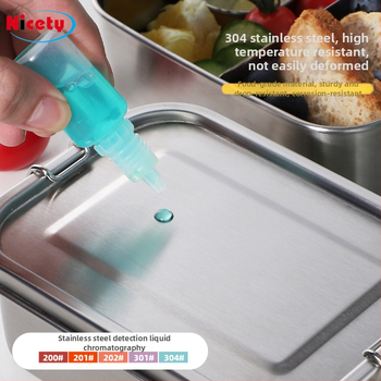 Nicety obedová krabička z 304 nerezovej ocele, uzavretá, potravinárska kvalita, 800–1000 ml, štvorcová, na vonkajšie použitie