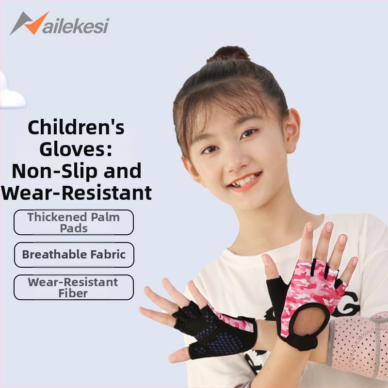 Vaikų delno apsauginės pirštinės dviračių sportui ir tinkliniam volejbolui – poliesterio pluoštas, delno apsauga