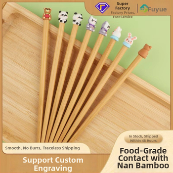 Detské bambusové paličky na jedlo so zvieracím motívom, roztomilý štýl, 1 pár