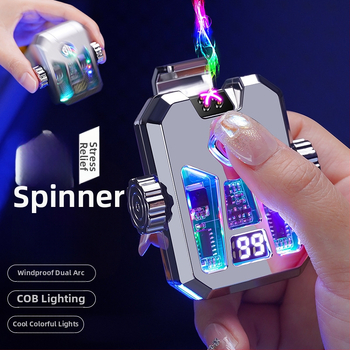 Honglin Mecha stila divloka uzlādes aizdedzinātājs ar LED lampu - metāls, butāns - dāvana draugam