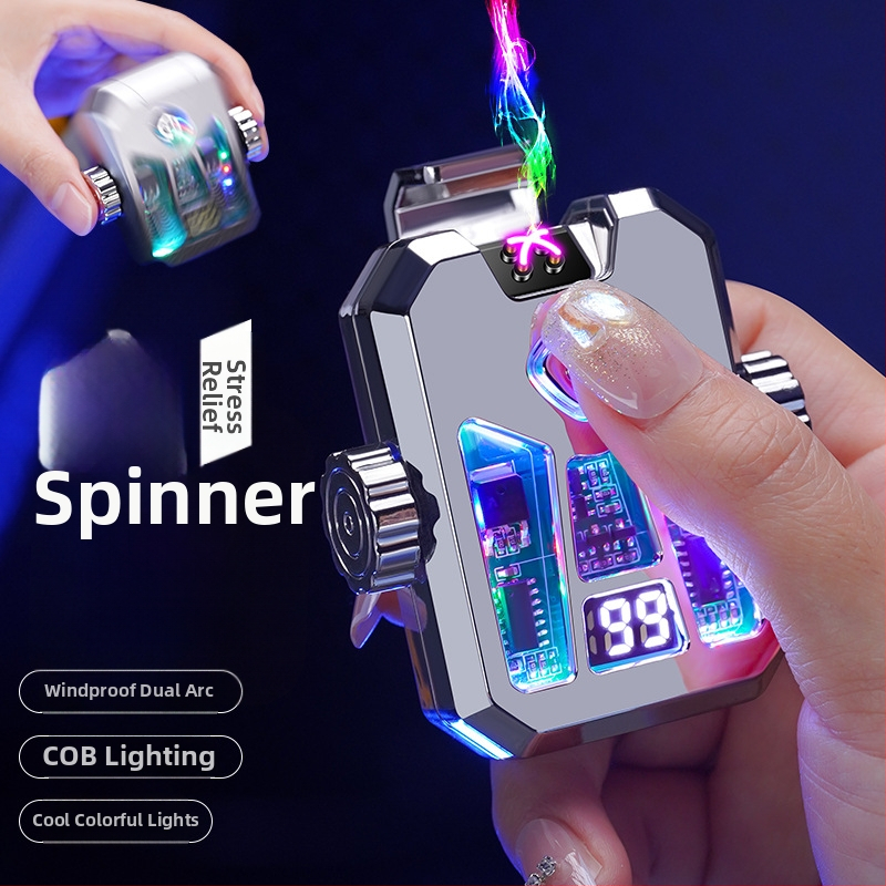 Honglin Mecha stila divloka uzlādes aizdedzinātājs ar LED lampu - metāls, butāns - dāvana draugam