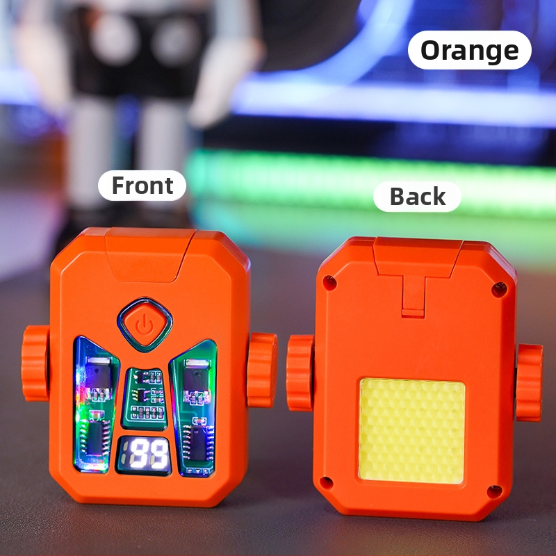 Honglin Mecha stila divloka uzlādes aizdedzinātājs ar LED lampu - metāls, butāns - dāvana draugam