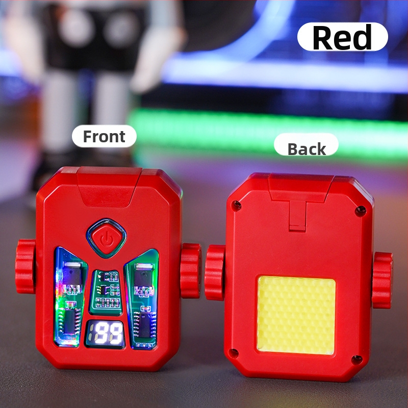 Honglin Mecha stila divloka uzlādes aizdedzinātājs ar LED lampu - metāls, butāns - dāvana draugam