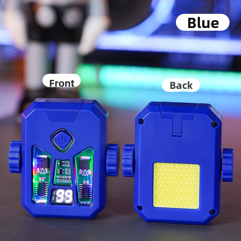 Honglin Mecha stila divloka uzlādes aizdedzinātājs ar LED lampu - metāls, butāns - dāvana draugam