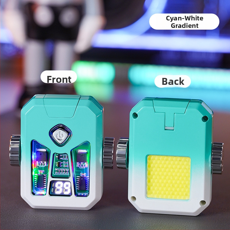 Honglin Mecha stila divloka uzlādes aizdedzinātājs ar LED lampu - metāls, butāns - dāvana draugam