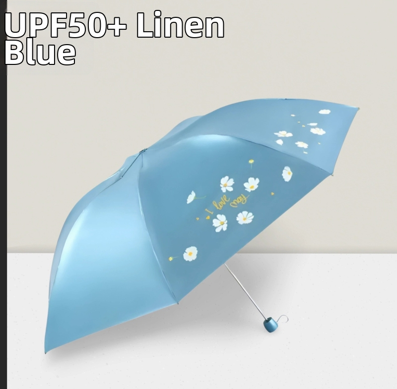 Rašiklio formos saulės skėtis, 7 plieno rėmas, rankinis atidarymas/uždarymas, 190T poliesterio audinys, UV apsauga UPF>50