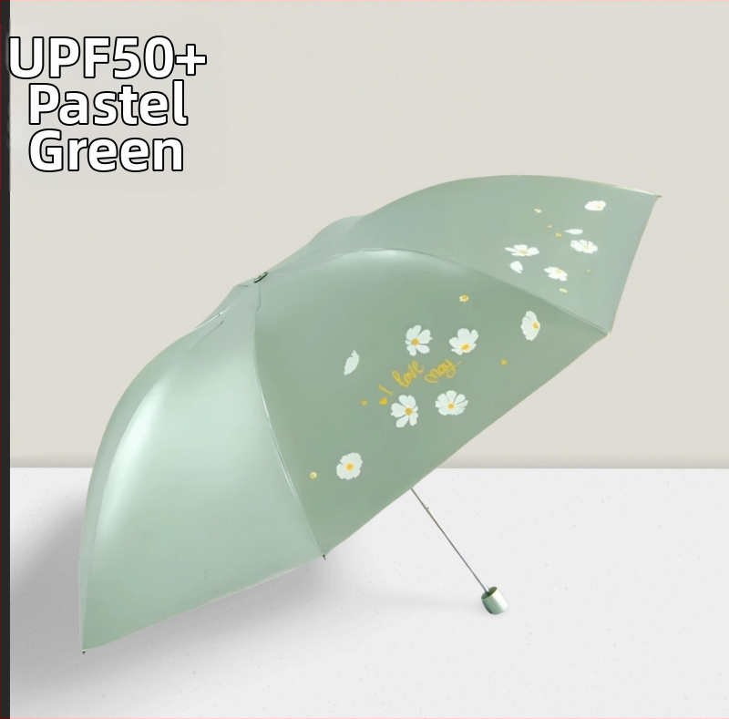 Rašiklio formos saulės skėtis, 7 plieno rėmas, rankinis atidarymas/uždarymas, 190T poliesterio audinys, UV apsauga UPF>50