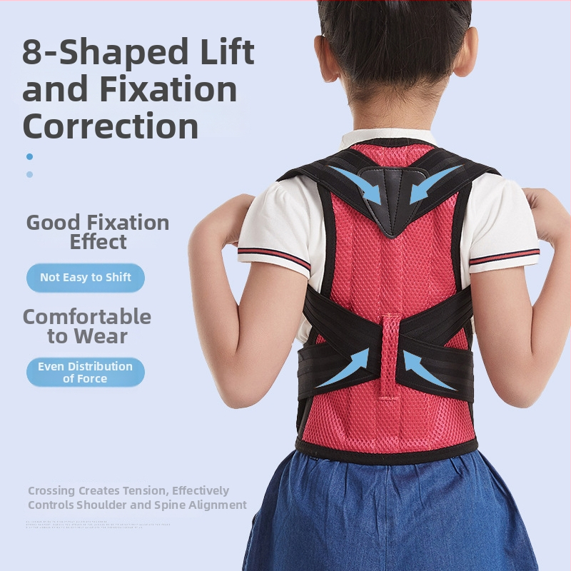 Detský korektor držania tela s otvorením ramien, vyrovnávaním chrbta a zadnou páskou - Polyester, ochrana ramien