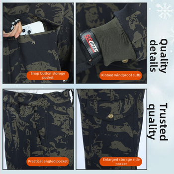 Kamufliažinė apranga rudenui ir žiemai - 100% medvilnė, atspari dėvėjimuisi, atspari vėjui, universalus