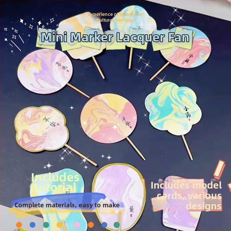 Apvalus lakavotas ventiliatorius - rankų darbo, DIY marmorinė, Baize, kartonas, modelis SZ00124, paprastas modernus stilius, nešiojamas, studentams