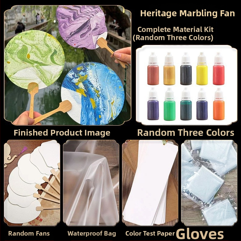 Apvalus lakavotas ventiliatorius - rankų darbo, DIY marmorinė, Baize, kartonas, modelis SZ00124, paprastas modernus stilius, nešiojamas, studentams