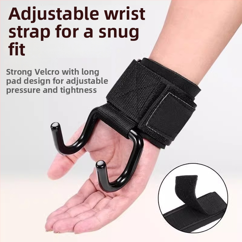 Palīdzības pievilkšanās komplekts ar plaukstas aizsargu un satvēriena cimdiem – viens āķis, poliestera šķiedra, piemērots fitness un pievilkšanai