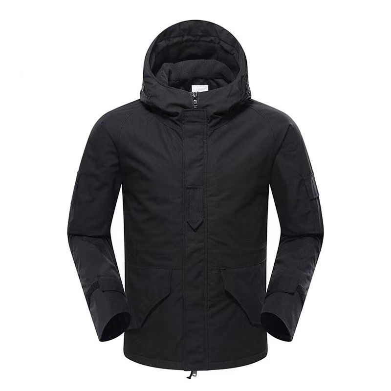 Kamufliažinė taktinė striukė - cheminių pluoštų mišinys, šilta ir vėją atstumianti, unisex, žiemai, pavasariui ir rudeniui