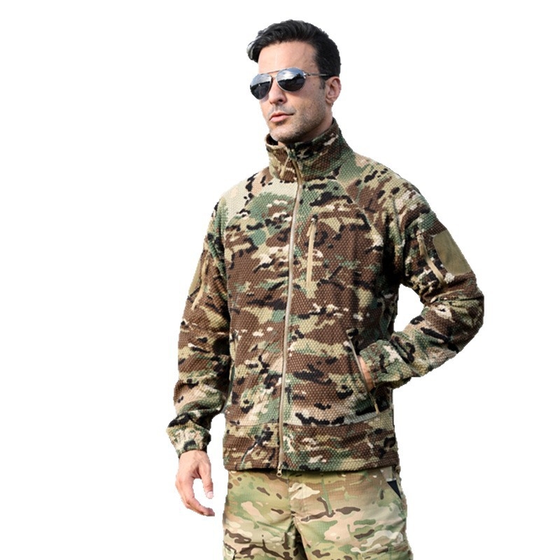 Taktinė fleece striukė su kamufliažo raštu, unisex, vėjo atspari, atspari dilimui, šilta, L3 Polar Fleece