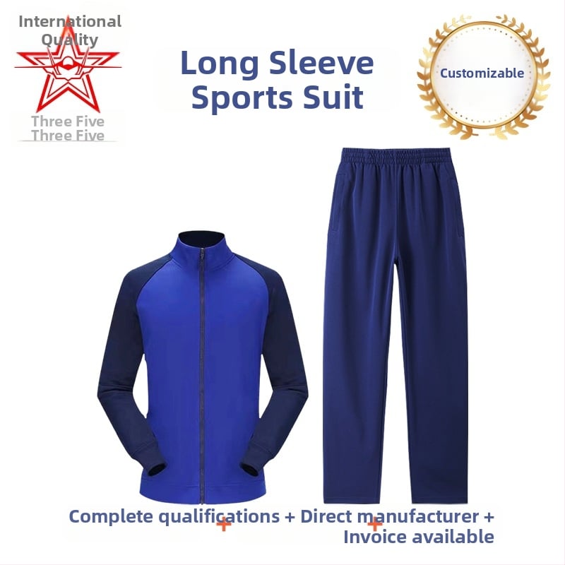 Ugniagesių ilgos rankovės kūno energijos treniruočių kostiumas — poliesterio pluoštas, greitai džiūsta, kvėpuojantis, šiltas, vėjo atsparus, unisex