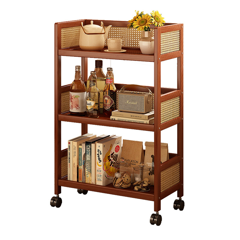 Raft de depozitare din bambus, cu 3 niveluri, pe podea, mobil, multifuncțional, pentru sufragerie, dormitor și birou