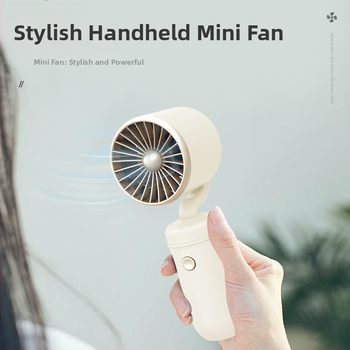 USB įkrovamas rankinis mini ventiliatorius, 5 mentės, 3 greičiai, 5V, 300–500 mAh, veikimo laikas 1–3 valandos