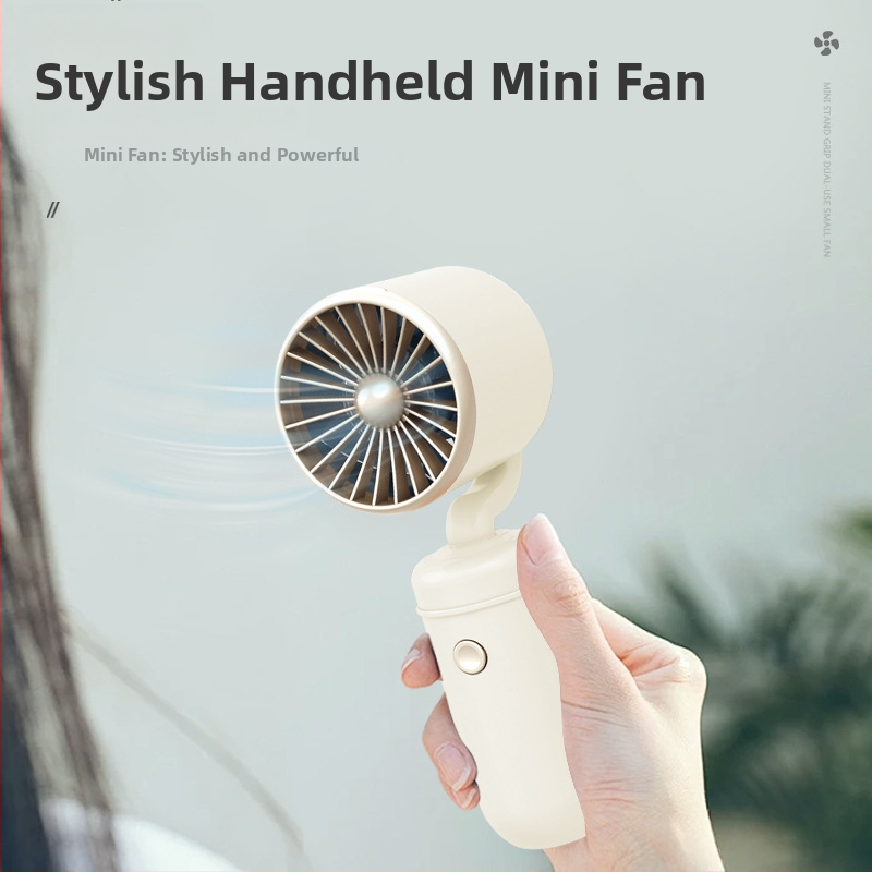 USB įkrovamas rankinis mini ventiliatorius, 5 mentės, 3 greičiai, 5V, 300–500 mAh, veikimo laikas 1–3 valandos