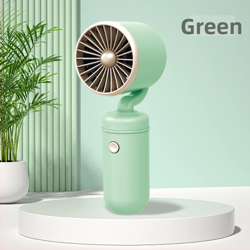 USB įkrovamas rankinis mini ventiliatorius, 5 mentės, 3 greičiai, 5V, 300–500 mAh, veikimo laikas 1–3 valandos