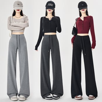Ženske hlače s visokim strukom i ravnim krojem, 95% pamuk 5% elastan, Norika, casual japansko-korejski stil, jesen 2025