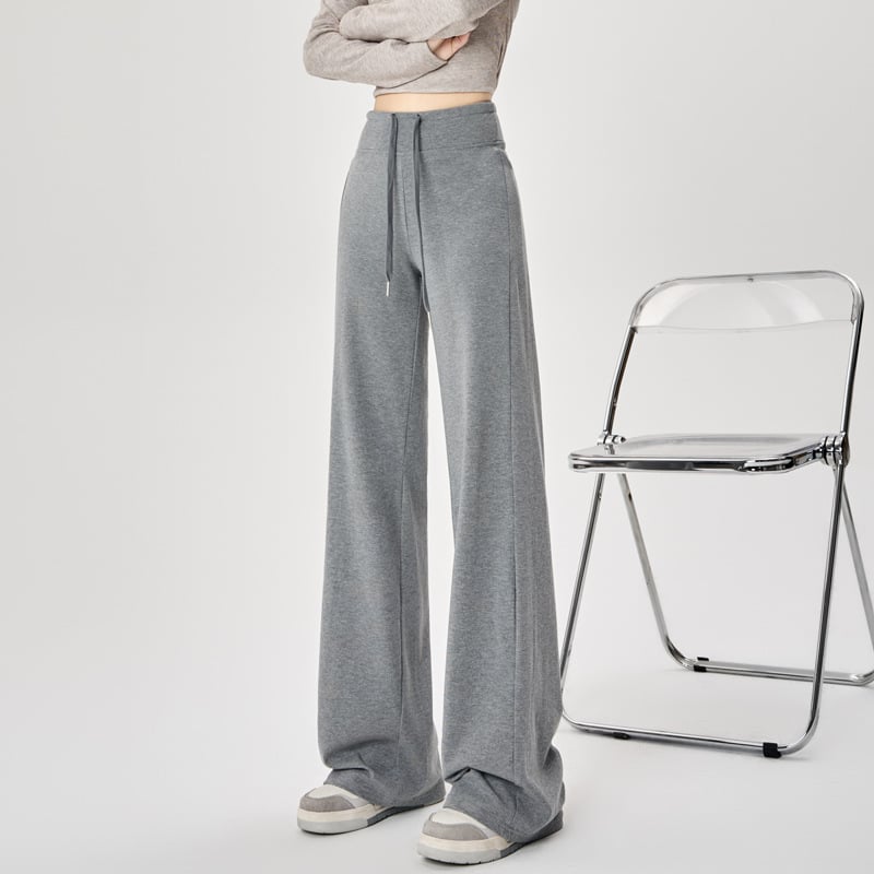 Ženske hlače s visokim strukom i ravnim krojem, 95% pamuk 5% elastan, Norika, casual japansko-korejski stil, jesen 2025