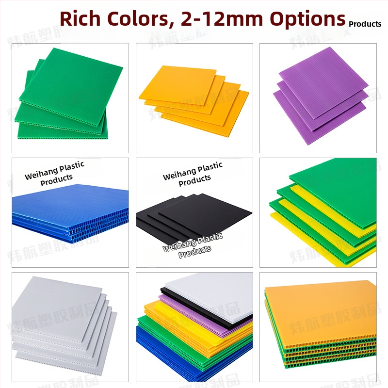 Antisztatikus PP üreges lemez, polipropilén, 2–12 mm vastagság, ROHS tanúsítvány, élelmiszer-csomagoláshoz alkalmas, testreszabás elérhető