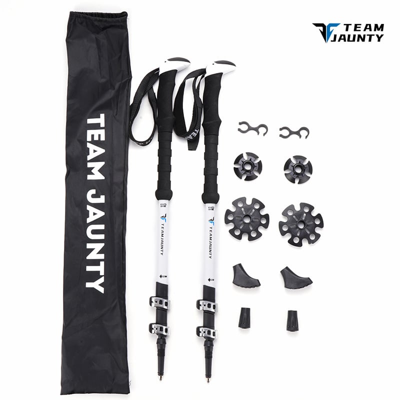 Trejosegmentinė lazda su išoriniu užraktu, 7075 aliuminio lydinys, ultra lengva, 700 g, modelis 7-3JWS(STTZ) – žygių komplektas