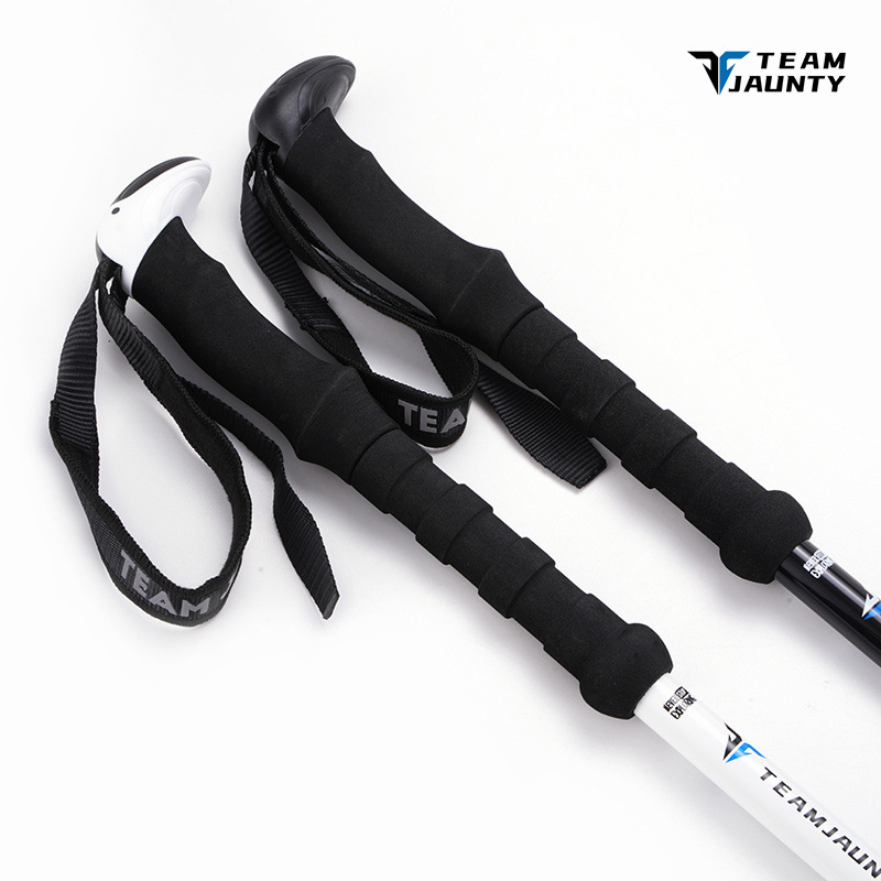 Trejosegmentinė lazda su išoriniu užraktu, 7075 aliuminio lydinys, ultra lengva, 700 g, modelis 7-3JWS(STTZ) – žygių komplektas