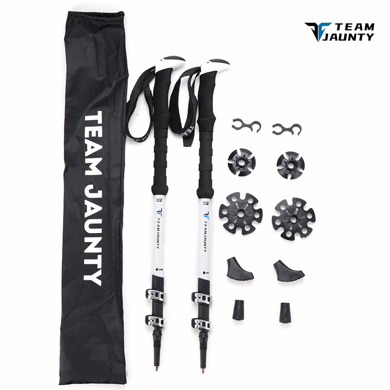 Trejosegmentinė lazda su išoriniu užraktu, 7075 aliuminio lydinys, ultra lengva, 700 g, modelis 7-3JWS(STTZ) – žygių komplektas