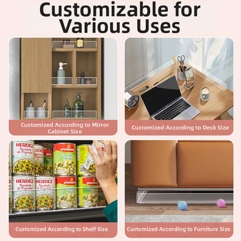 Läbipaistev akrüülpaneel peeglikapi jaoks vannitoas, kukkumist tõkebarjäär, paigaldus ilma puurimiseta, ühe sektsioon jagaja