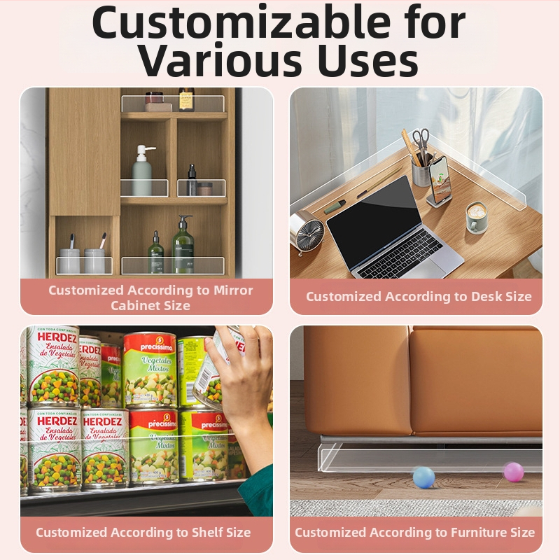 Caurspīdīgs akrila panelis vannasistabas spogulskapim, pret kritienu barjera, uzstādīšana bez urbumiem, viena sadaļa