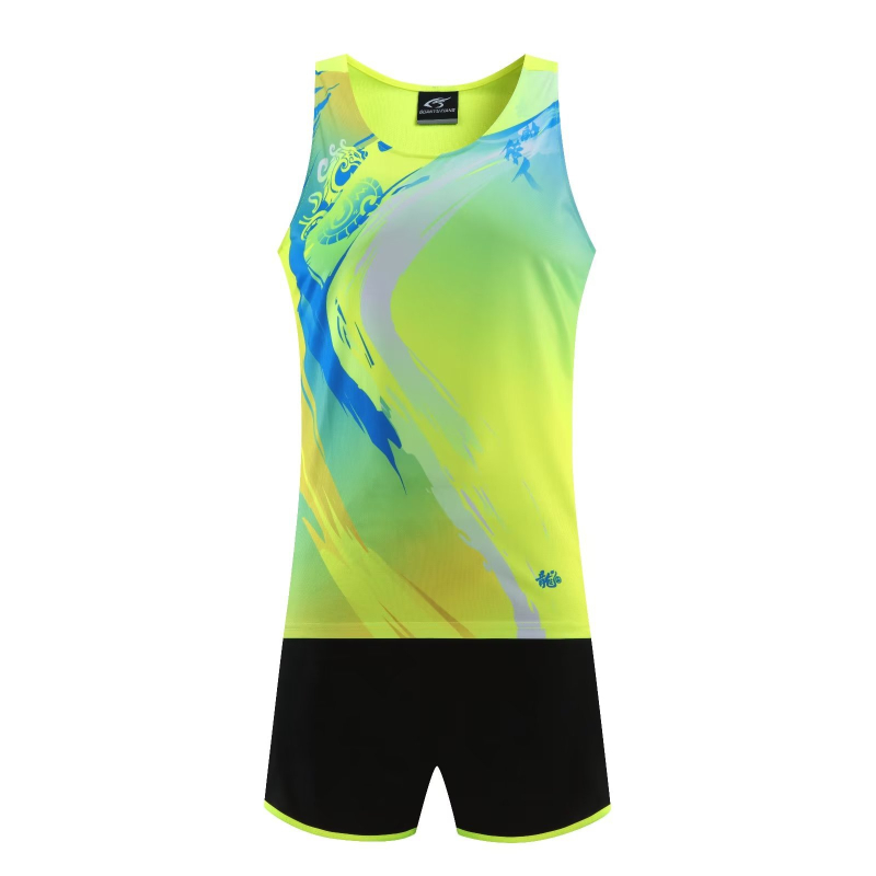 Zhongjian Unisex atlétikai edzés készlet: futó mellény – csíkos vagy kamufláž minta, 100% poliészter, alkalmas nyár, tavasz és ősz