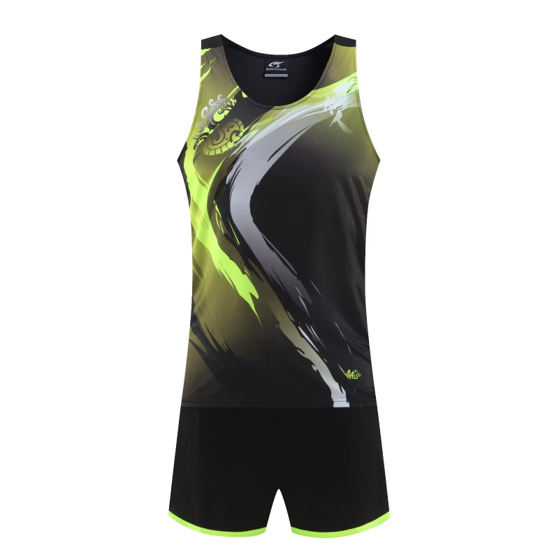 Zhongjian Unisex atlétikai edzés készlet: futó mellény – csíkos vagy kamufláž minta, 100% poliészter, alkalmas nyár, tavasz és ősz