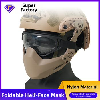 Velosipēdu ķiveres maska ar saliekamu puses sejas aizsargu, saderīga ar sliedēm — Nylon; Universāla; Pieaugušie; Bez logotipa