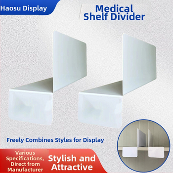 L-kujuline vahesein apteekidele, plastikust, lihtne ja kaasaegne stiil, laudadele paigaldus, Hookei bränd, 1 kiht