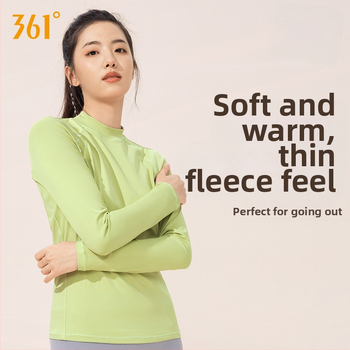 361 Naiste jooga pikkade kätega top sügiseste treeningute jaoks – fliisi vooder, 78% polüester