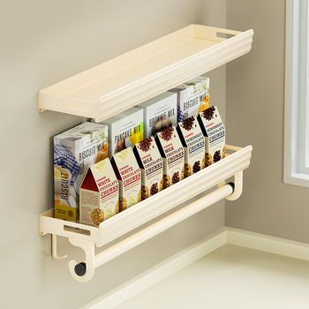 Zidni držač za kuhinjske začine, bez bušenja, aluminij visoke klase, višenamjenski, s kukama ili šipkama