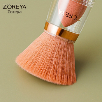 Zhuoya 4-u-1 set četkica za šminku - prijenosni višenamjenski sa 3-u-1 četkom za fondaciju, sintetička vlakna, acrylna drška, OPP futrola