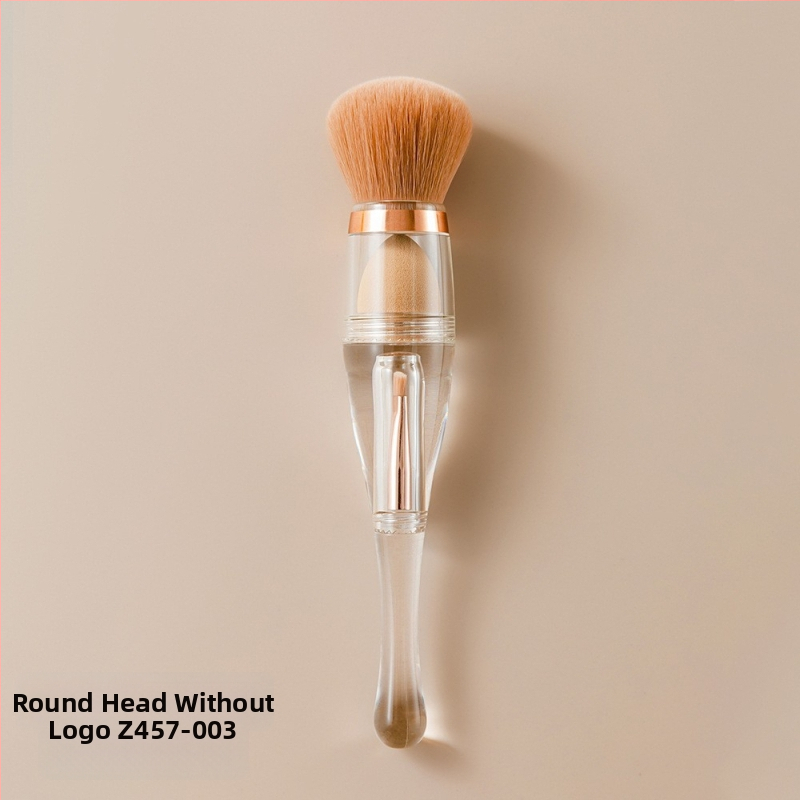 Zhuoya 4-u-1 set četkica za šminku - prijenosni višenamjenski sa 3-u-1 četkom za fondaciju, sintetička vlakna, acrylna drška, OPP futrola