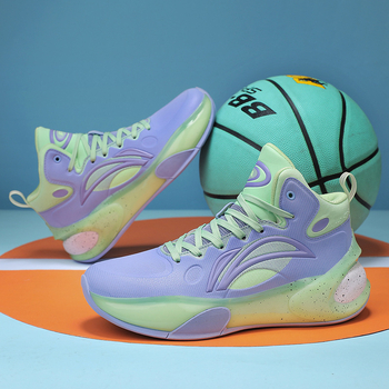 Ανδρικά παπούτσια μπάσκετ με επάνω μέρος από υπερίνες ίνες, σόλα MD+καουτσούκ, εσωτερικό από ύφασμα, χαμηλό προφίλ, στρογγυλή μύτη.